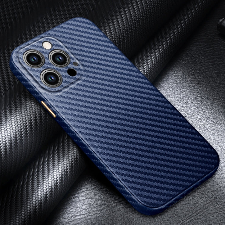 For iPhone 14 Pro R-JUST Carbon Fiber Texture Kevlar Phone Case(Blue) - iPhone 14 Pro Cases by R-JUST | Online Shopping UK | buy2fix