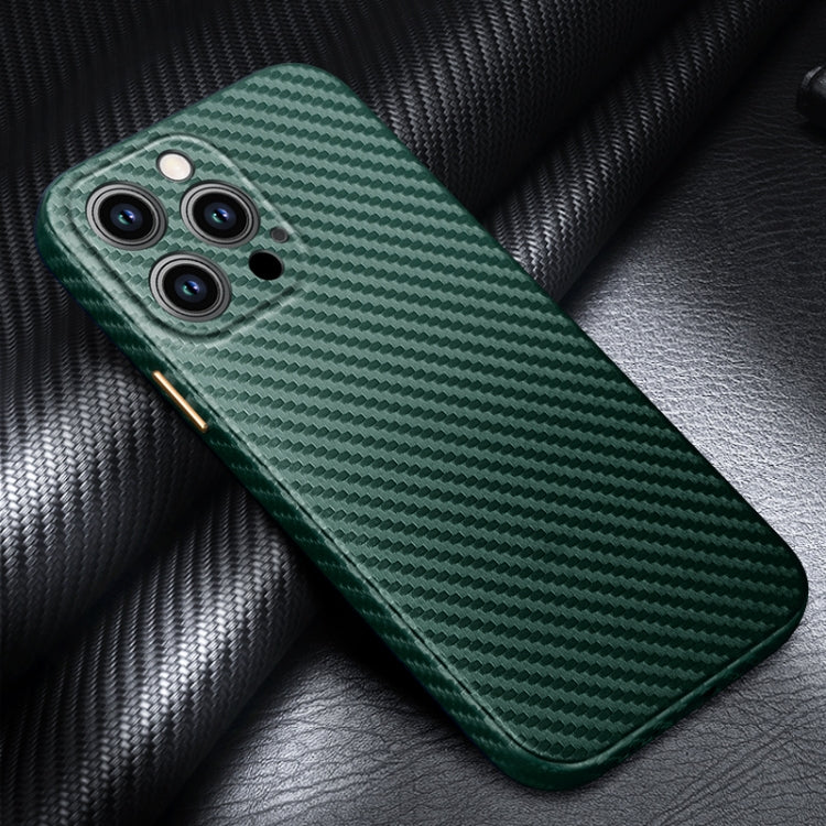 For iPhone 14 Pro Max R-JUST Carbon Fiber Texture Kevlar Phone Case(Green) - iPhone 14 Pro Max Cases by R-JUST | Online Shopping UK | buy2fix