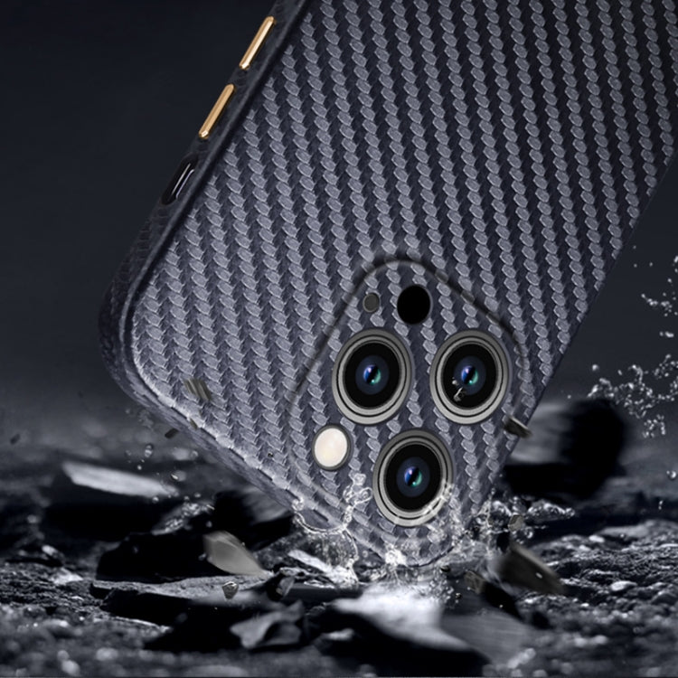 For iPhone 14 Pro Max R-JUST Carbon Fiber Texture Kevlar Phone Case(Grey) - iPhone 14 Pro Max Cases by R-JUST | Online Shopping UK | buy2fix