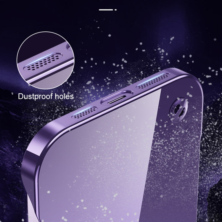 For iPhone 14 Electroplating Frameless Clear PC Phone Case(Purple) - iPhone 14 Cases by buy2fix | Online Shopping UK | buy2fix