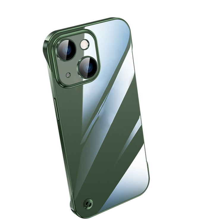 For iPhone 14 Plus Electroplating Frameless Clear PC Phone Case(Green) - iPhone 14 Plus Cases by buy2fix | Online Shopping UK | buy2fix