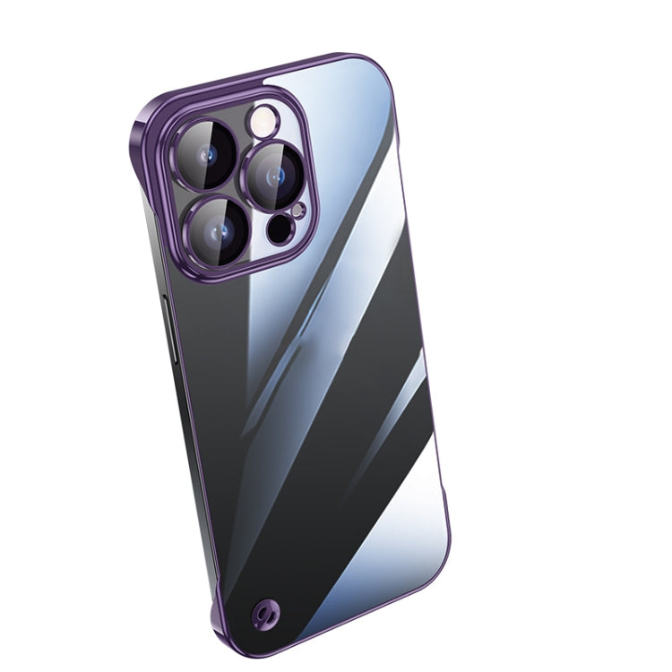 For iPhone 13 Pro Max Electroplating Frameless Clear PC Phone Case(Purple) - iPhone 13 Pro Max Cases by buy2fix | Online Shopping UK | buy2fix