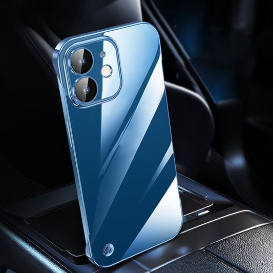 For iPhone 12 Electroplating Frameless Clear PC Phone Case(Sierra Blue) by buy2fix