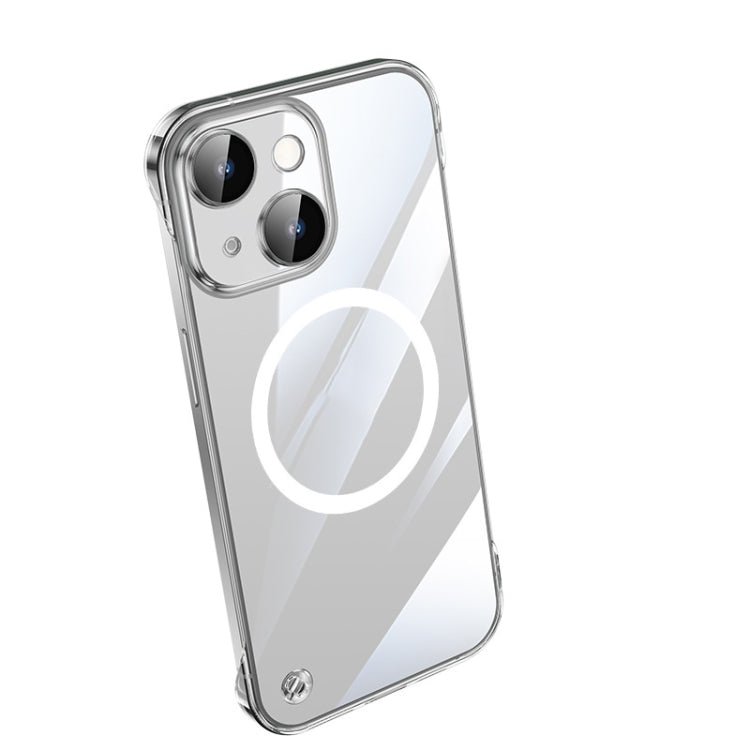 For iPhone 14 Electroplating Frameless Magsafe Magnetic PC Phone Case(Transparent) - iPhone 14 Cases by buy2fix | Online Shopping UK | buy2fix