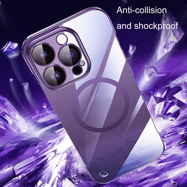 For iPhone 14 Electroplating Frameless Magsafe Magnetic PC Phone Case(Deep Purple) - iPhone 14 Cases by buy2fix | Online Shopping UK | buy2fix