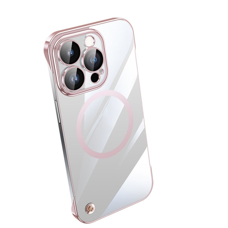 For iPhone 12 Pro Electroplating Frameless Magsafe Magnetic PC Phone Case(Pink) - iPhone 12 / 12 Pro Cases by buy2fix | Online Shopping UK | buy2fix