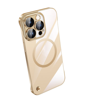 For iPhone 12 Pro Max Electroplating Frameless Magsafe Magnetic PC Phone Case(Gold) - iPhone 12 Pro Max Cases by buy2fix | Online Shopping UK | buy2fix