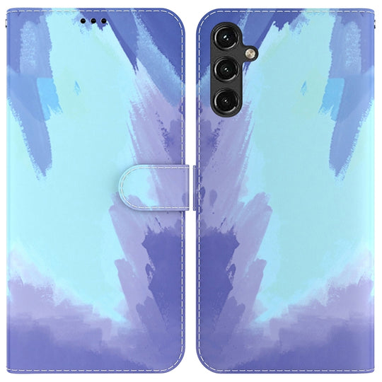 For Samsung Galaxy A14 5G Watercolor Pattern Flip Leather Phone Case(Winter Snow)