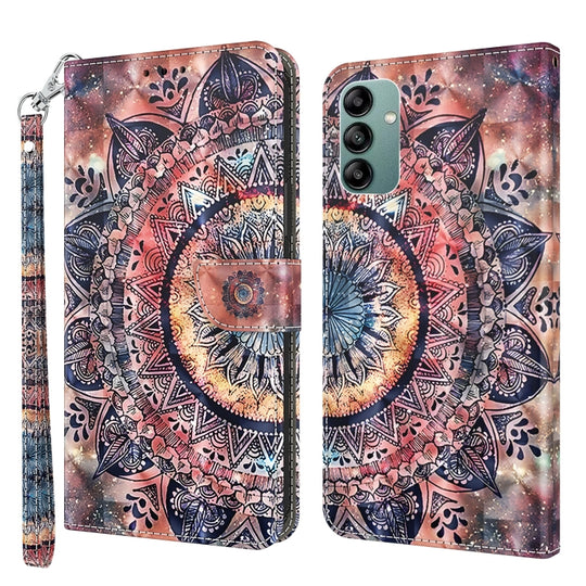 For Samsung Galaxy A04s 3D Painted Leather Phone Case(Colorful Mandala)