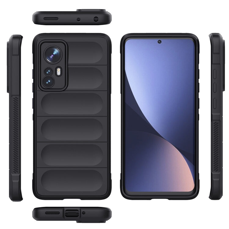 For Xiaomi 12 Magic Shield TPU + Flannel Phone Case(Dark Grey) by buy2fix