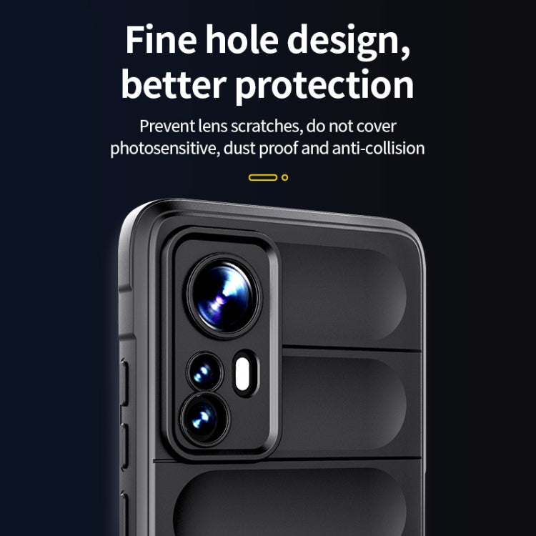 For Xiaomi 12 Magic Shield TPU + Flannel Phone Case(Dark Grey) by buy2fix