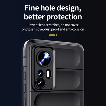 For Xiaomi 12 Magic Shield TPU + Flannel Phone Case(Dark Grey) by buy2fix