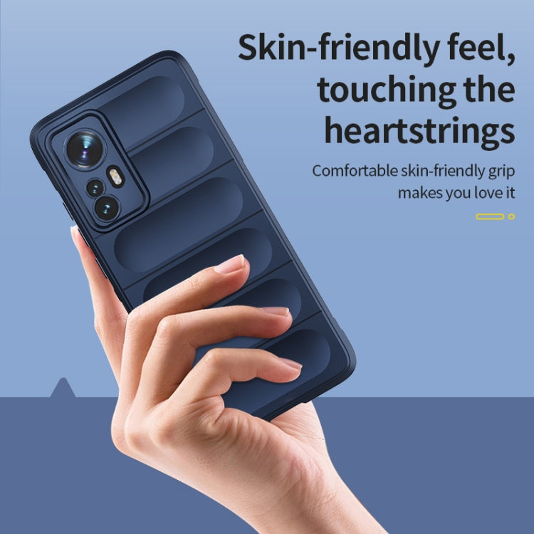 For Xiaomi 12 Magic Shield TPU + Flannel Phone Case(Dark Grey) by buy2fix