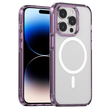 For iPhone 14 Pro Max Aurora Series MagSafe Phone Case(Transparent Purple) - iPhone 14 Pro Max Cases by buy2fix | Online Shopping UK | buy2fix