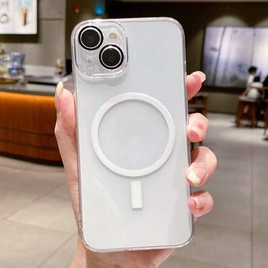 For iPhone 14 Pro Max MagSafe PC Transparent Phone Case with Dust Net by buy2fix