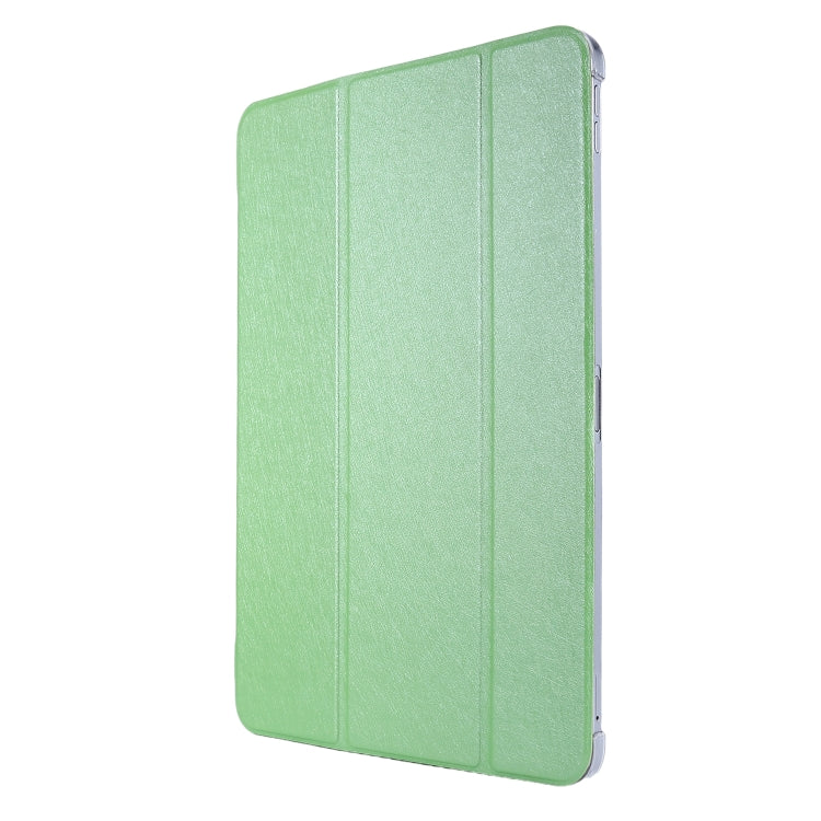 For iPad Air 13 2024 / Pro 12.9 2020 TPU Silk Texture Three-fold Horizontal Flip Leather Tablet Case with Holder(Green) - iPad Pro 12.9 (2020) Cases by buy2fix | Online Shopping UK | buy2fix