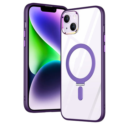 For iPhone 14 Plus Magsafe Invisible Holder Phone Case(Purple) - iPhone 14 Plus Cases by buy2fix | Online Shopping UK | buy2fix