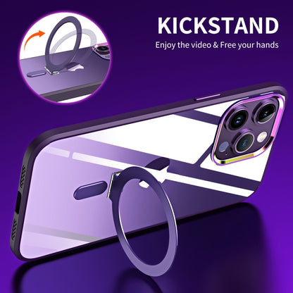 For iPhone 14 Plus Magsafe Invisible Holder Phone Case(Purple) - iPhone 14 Plus Cases by buy2fix | Online Shopping UK | buy2fix