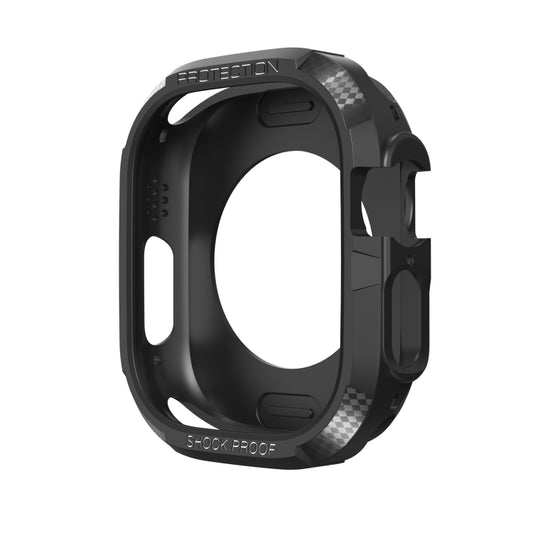 Carbon Fiber Shockproof Case For Apple Watch Series 9 / 8 / 7 45mm(Black) by buy2fix