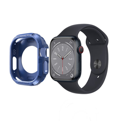 Carbon Fiber Shockproof Case For Apple Watch Series 8&7 45mm(Blue) - Watch Cases by buy2fix | Online Shopping UK | buy2fix