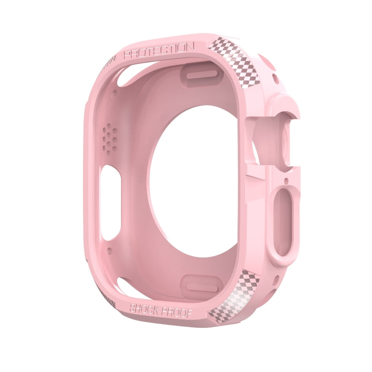 Carbon Fiber Shockproof Case For Apple Watch Series 8&7 41mm(Pink) - Watch Cases by buy2fix | Online Shopping UK | buy2fix