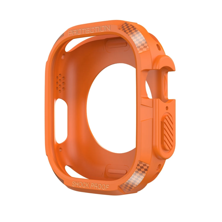 Carbon Fiber Shockproof Case For Apple Watch Series 8&7 41mm(Orange) - Watch Cases by buy2fix | Online Shopping UK | buy2fix