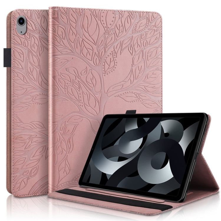 For iPad 2025 / 2022 Life Tree Series Horizontal Flip Leather Case with Holder(Rose Gold) - iPad 2025 / 2022 Cases by buy2fix | Online Shopping UK | buy2fix