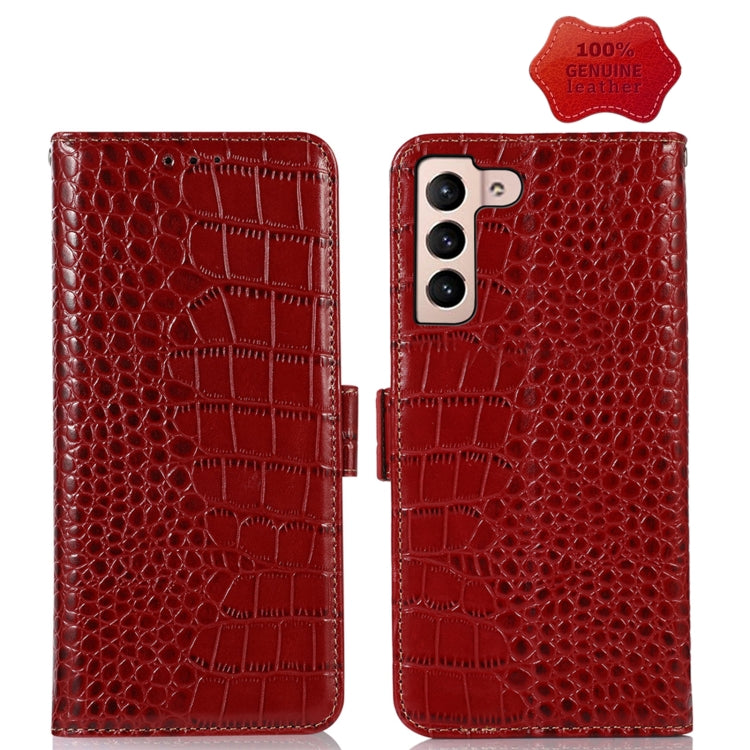 For Samsung Galaxy S23 5G Crocodile Top Layer Cowhide Leather Phone Case(Red) - Galaxy S23 5G Cases by buy2fix | Online Shopping UK | buy2fix