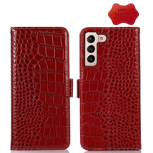 For Samsung Galaxy S23 5G Crocodile Top Layer Cowhide Leather Phone Case(Red) - Galaxy S23 5G Cases by buy2fix | Online Shopping UK | buy2fix