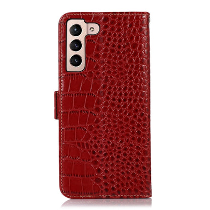 For Samsung Galaxy S23 5G Crocodile Top Layer Cowhide Leather Phone Case(Red) - Galaxy S23 5G Cases by buy2fix | Online Shopping UK | buy2fix