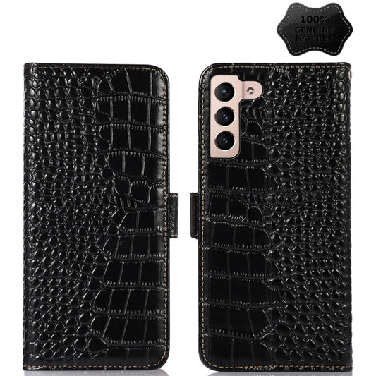 For Samsung Galaxy S23 5G Crocodile Top Layer Cowhide Leather Phone Case(Black) - Galaxy S23 5G Cases by buy2fix | Online Shopping UK | buy2fix