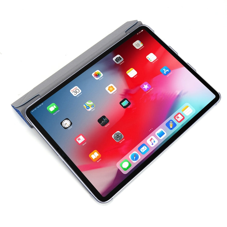 For iPad Air 13 2024 / 2025 / Pro 12.9 2020 Silk Texture Horizontal Deformation Flip Leather Tablet Case with Three-folding Holder(Light Blue) by buy2fix