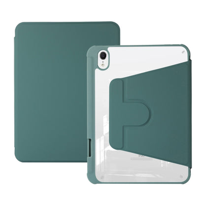 For iPad Air 5 2022 / 4 2020 Acrylic Rotatable Holder Tablet Leather Case(Dark Green) - iPad Air (2022) / (2020) 10.9 Cases by buy2fix | Online Shopping UK | buy2fix
