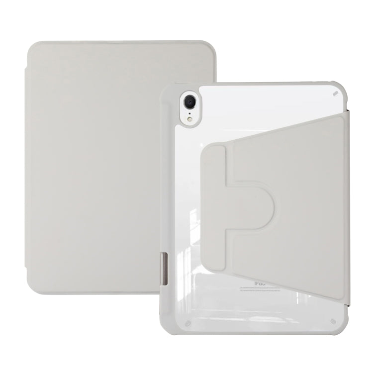 For iPad Air 5 2022 / 4 2020 Acrylic Rotatable Holder Tablet Leather Case(Beige) - iPad Air (2022) / (2020) 10.9 Cases by buy2fix | Online Shopping UK | buy2fix