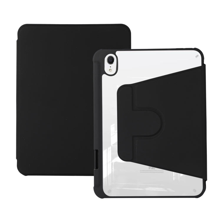 For iPad Air 5 2022 / 4 2020 Acrylic Rotatable Holder Tablet Leather Case(Black) - iPad Air (2022) / (2020) 10.9 Cases by buy2fix | Online Shopping UK | buy2fix