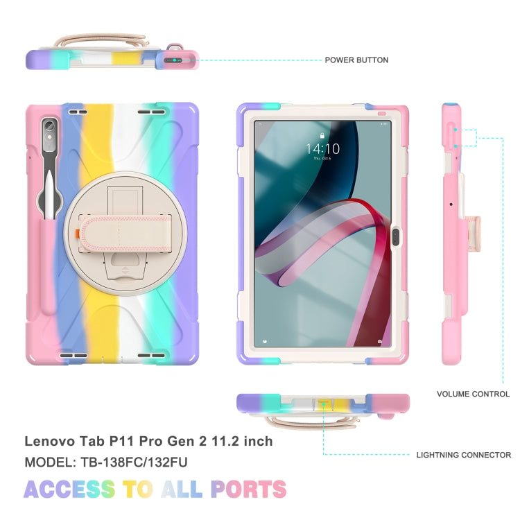 For Lenovo Pad Pro 11.2 2022 TB-138FC/132FU Silicone + PC Protective Tablet Case(Colorful Pink) - Lenovo by buy2fix | Online Shopping UK | buy2fix