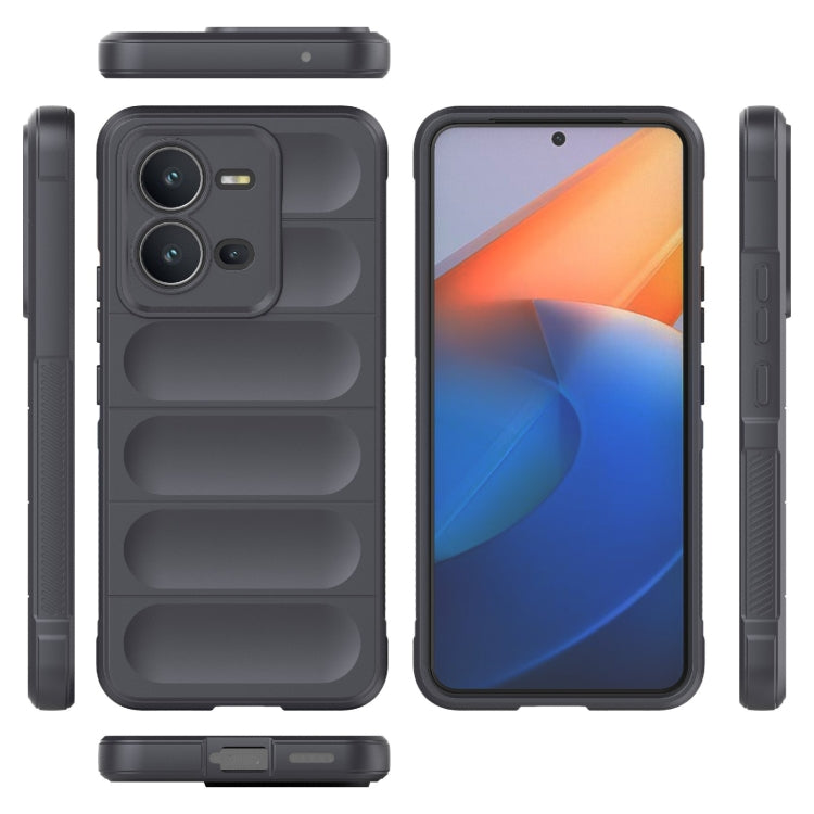 For vivo V25 5G Global Magic Shield TPU + Flannel Phone Case(Dark Grey) - vivo Cases by buy2fix | Online Shopping UK | buy2fix