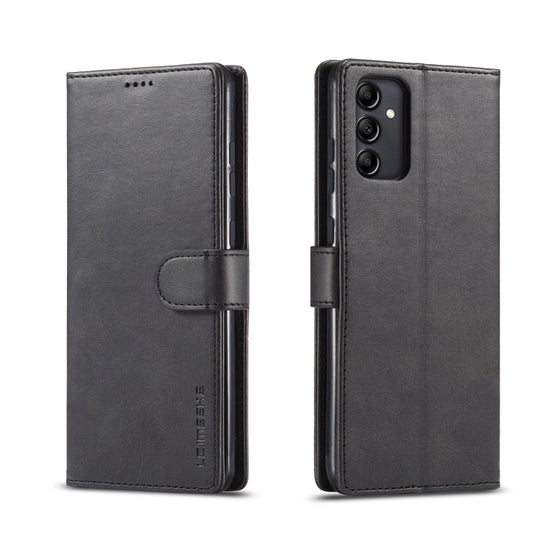 For Samsung Galaxy A14 4G/5G LC.IMEEKE Calf Texture Leather Phone Case(Black)