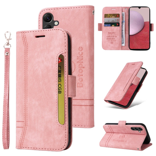 For Samsung Galaxy A14 5G BETOPNICE Dual-side Buckle Leather Phone Case(Pink)