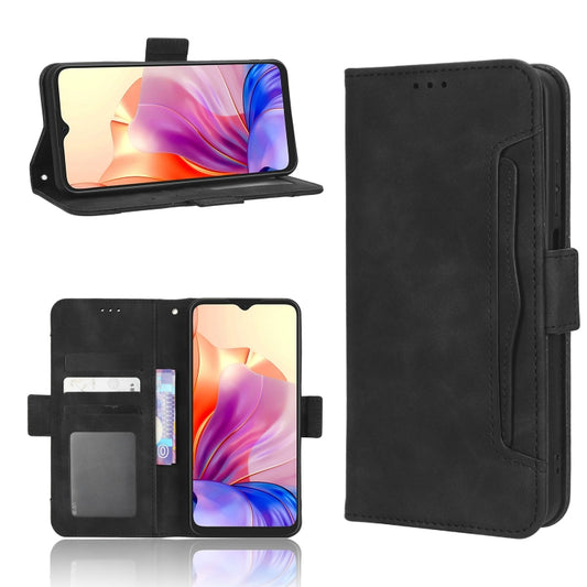 For Blackview OSCAL C80 Skin Feel Calf Texture Card Slots Leather Phone Case(Black) - More Brand by buy2fix | Online Shopping UK | buy2fix