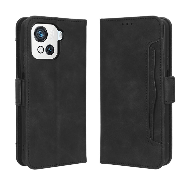 For Blackview OSCAL C80 Skin Feel Calf Texture Card Slots Leather Phone Case(Black) - More Brand by buy2fix | Online Shopping UK | buy2fix