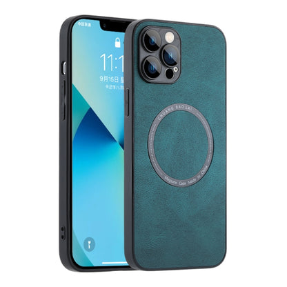 For iPhone 14 Pro Max Magsafe Leather Texture Phone Case(Green) - iPhone 14 Pro Max Cases by buy2fix | Online Shopping UK | buy2fix