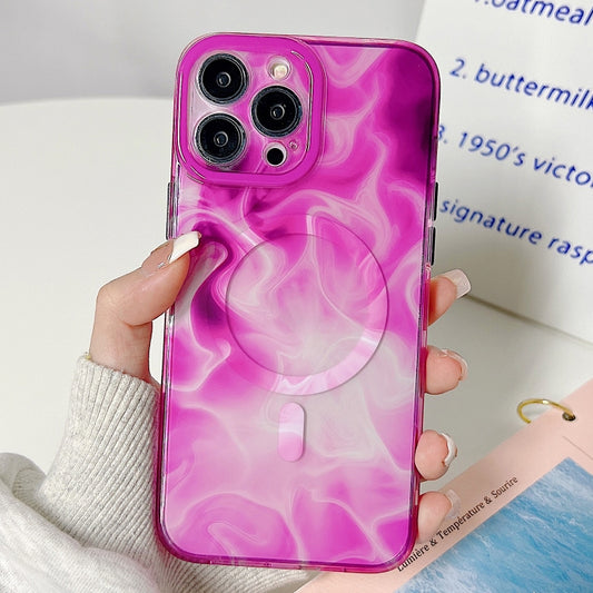 For iPhone 14 Pro Max Marble Dual-side Laminating Magsafe Phone Case(Purpel) - iPhone 14 Pro Max Cases by buy2fix | Online Shopping UK | buy2fix