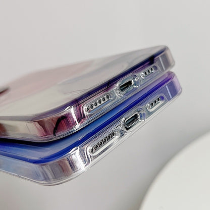 For iPhone 14 Pro Max Marble Dual-side Laminating Magsafe Phone Case(White Blue) - iPhone 14 Pro Max Cases by buy2fix | Online Shopping UK | buy2fix