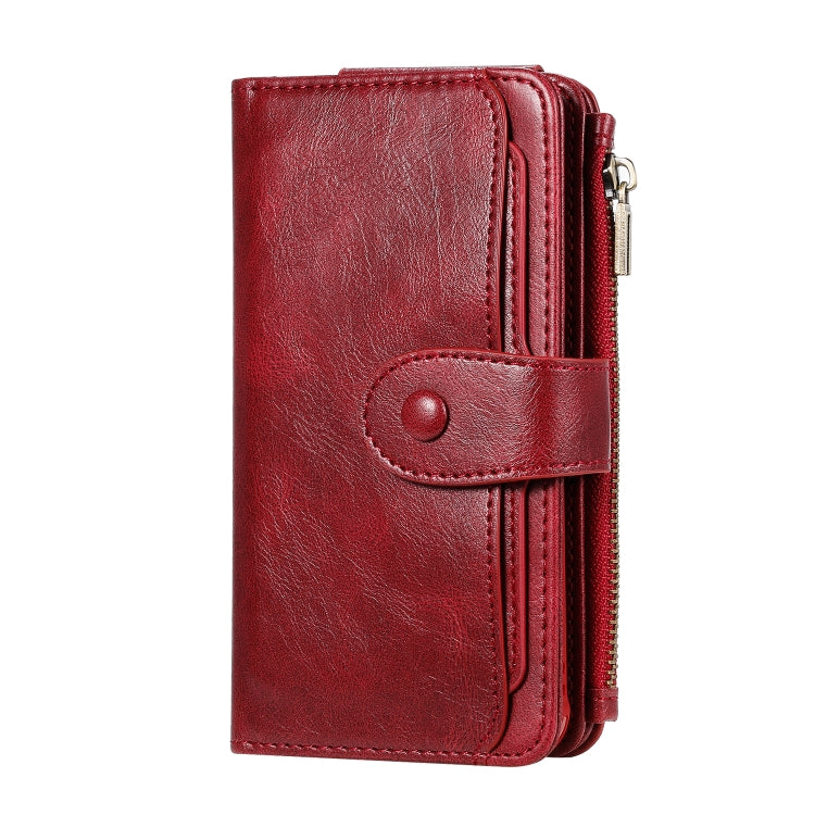 For iPhone X / XS Multifunctional Retro Detachable Magnetic Horizontal Flip Leather Case with Card Slots & Holder & Wallet & Photo Frame(Red) - More iPhone Cases by buy2fix | Online Shopping UK | buy2fix