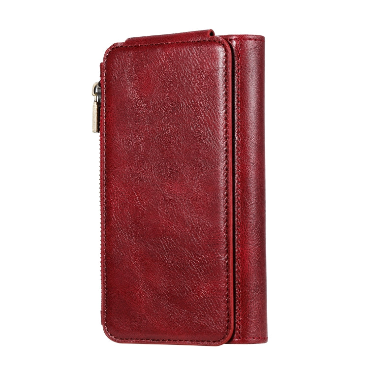 For iPhone X / XS Multifunctional Retro Detachable Magnetic Horizontal Flip Leather Case with Card Slots & Holder & Wallet & Photo Frame(Red) - More iPhone Cases by buy2fix | Online Shopping UK | buy2fix