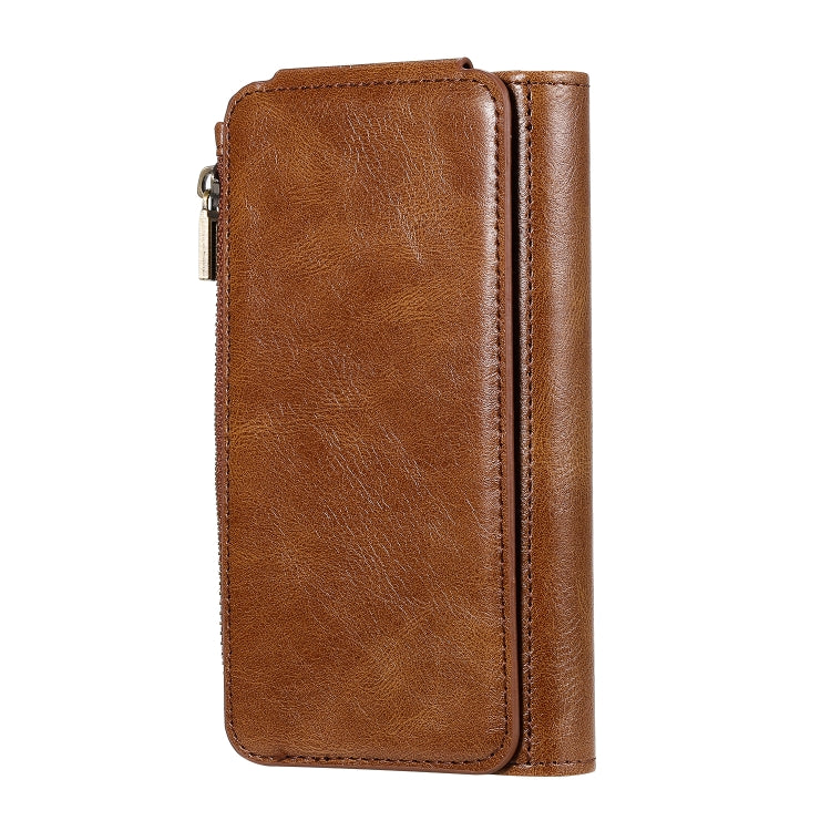 For iPhone X / XS Multifunctional Retro Detachable Magnetic Horizontal Flip Leather Case with Card Slots & Holder & Wallet & Photo Frame(Brown) - More iPhone Cases by buy2fix | Online Shopping UK | buy2fix
