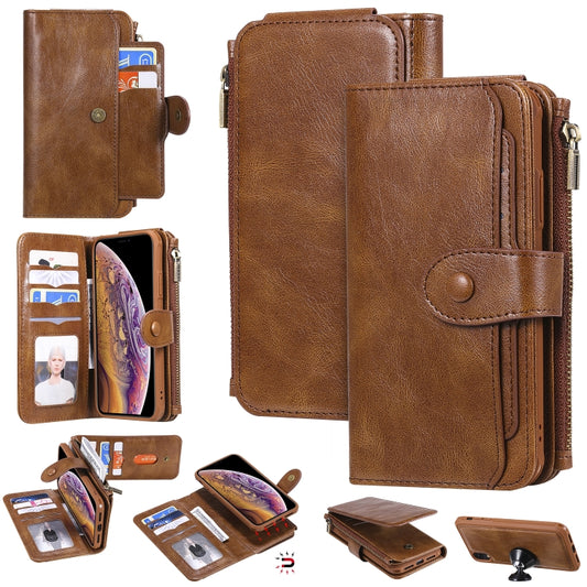 For iPhone XR Multifunctional Retro Detachable Magnetic Horizontal Flip Leather Case with Card Slots & Holder & Wallet & Photo Frame(Brown) - More iPhone Cases by buy2fix | Online Shopping UK | buy2fix