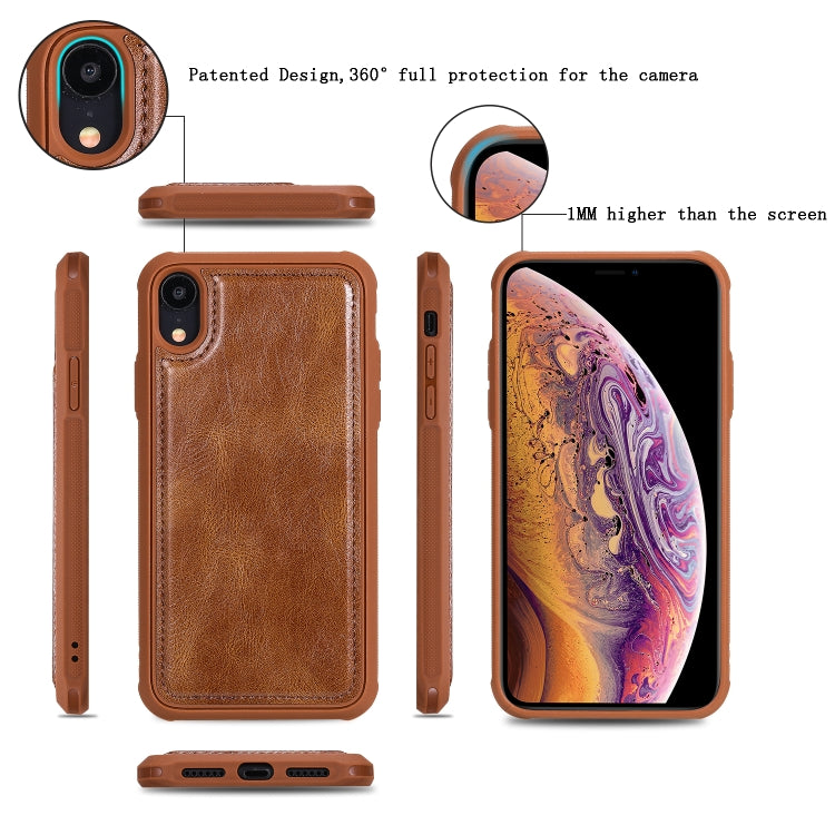 For iPhone XR Multifunctional Retro Detachable Magnetic Horizontal Flip Leather Case with Card Slots & Holder & Wallet & Photo Frame(Brown) - More iPhone Cases by buy2fix | Online Shopping UK | buy2fix