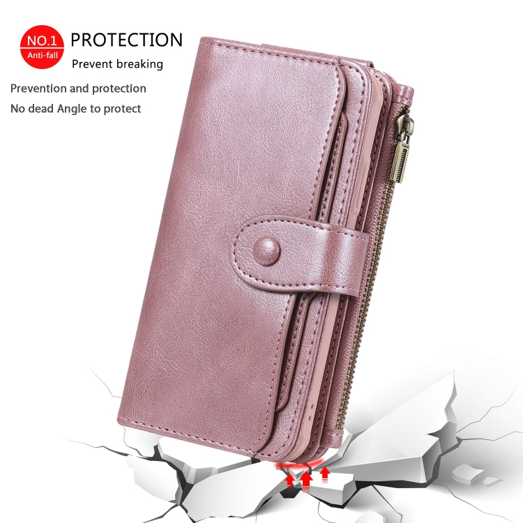 For iPhone XR Multifunctional Retro Detachable Magnetic Horizontal Flip Leather Case with Card Slots & Holder & Wallet & Photo Frame(Rose Gold) - More iPhone Cases by buy2fix | Online Shopping UK | buy2fix